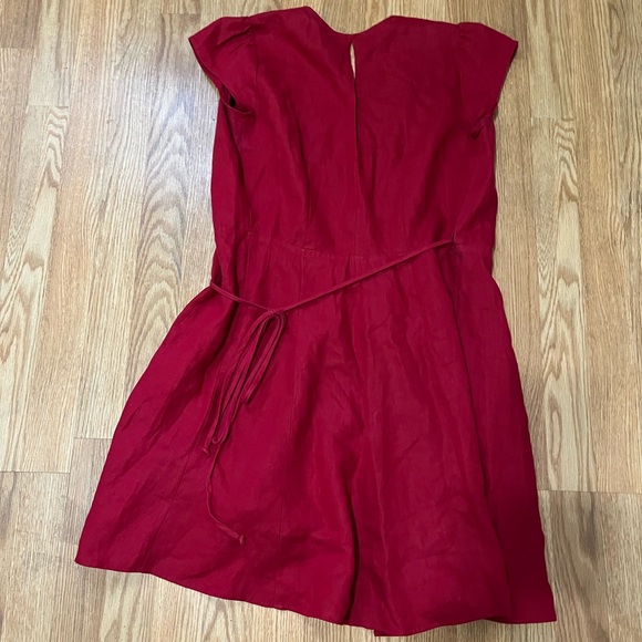 Reformation Rodin Red Linen Dress Size Small - Picture 8 of 10